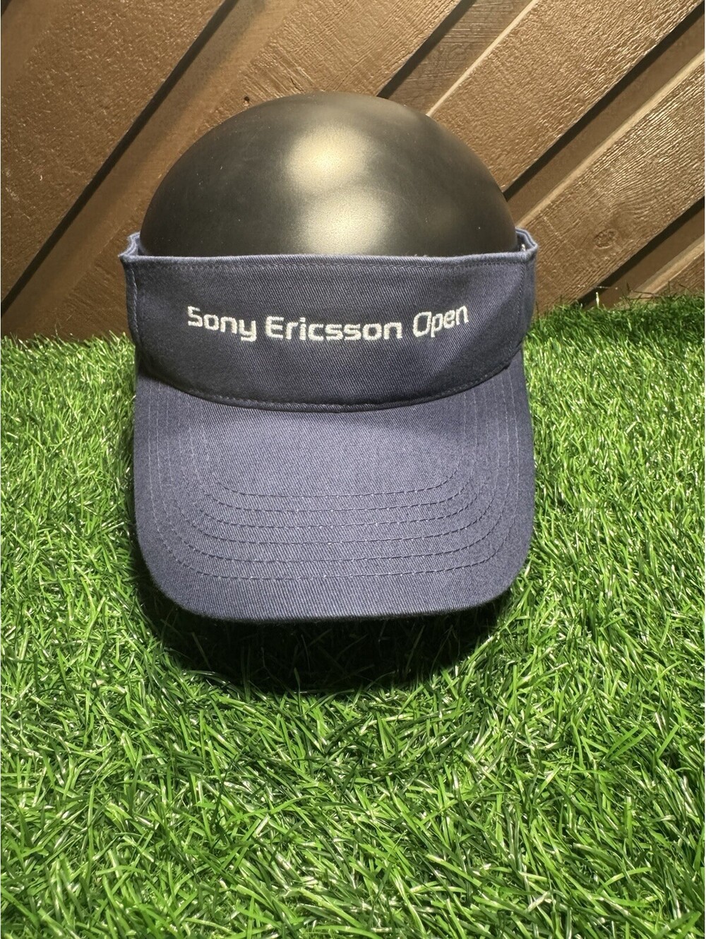 Vintage FILA Sony Ericsson Open Tennis Visor Hat Navy Blue Embroidered Y2K